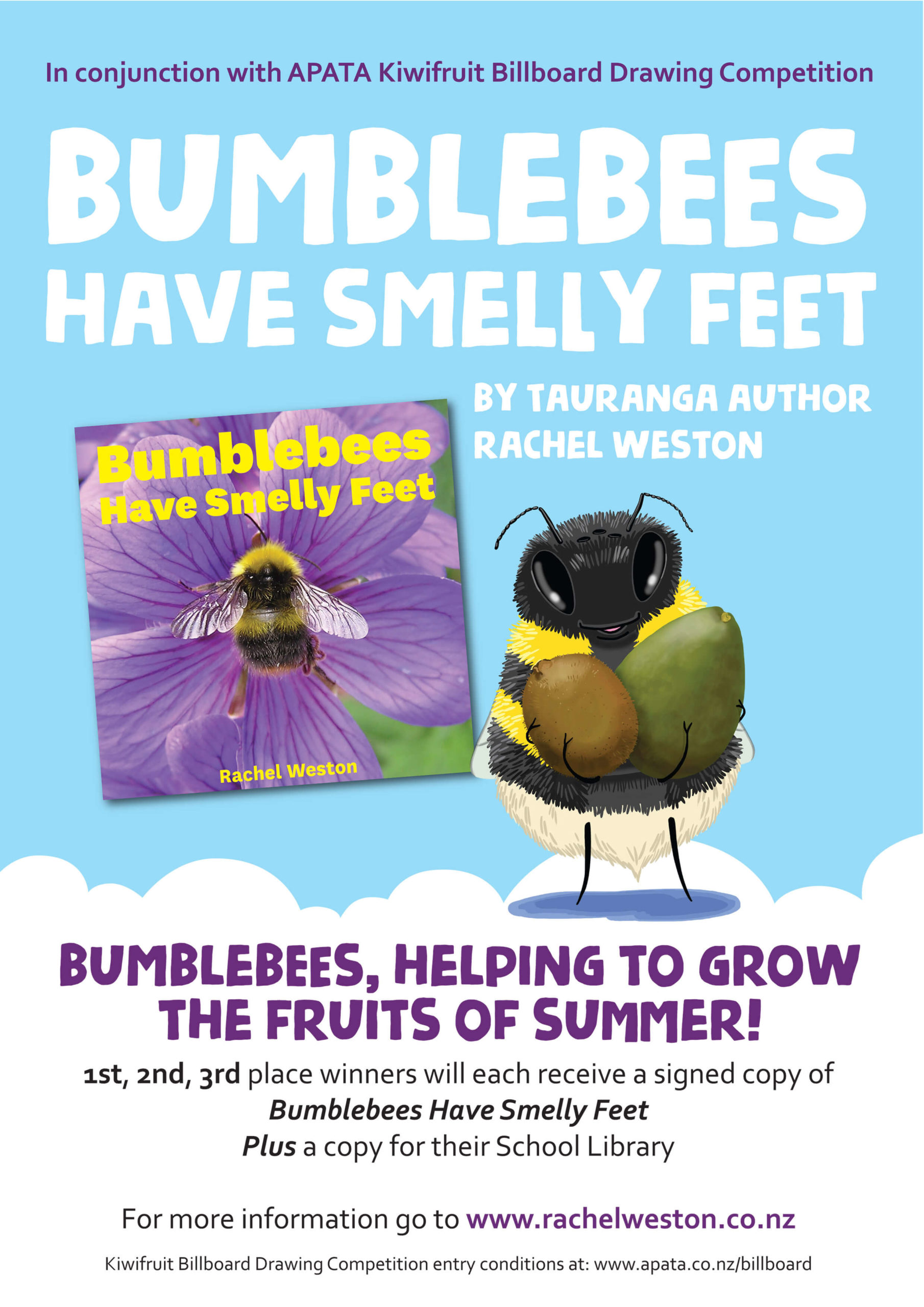 bumblebees have smelly feet apata kiwifruit poster